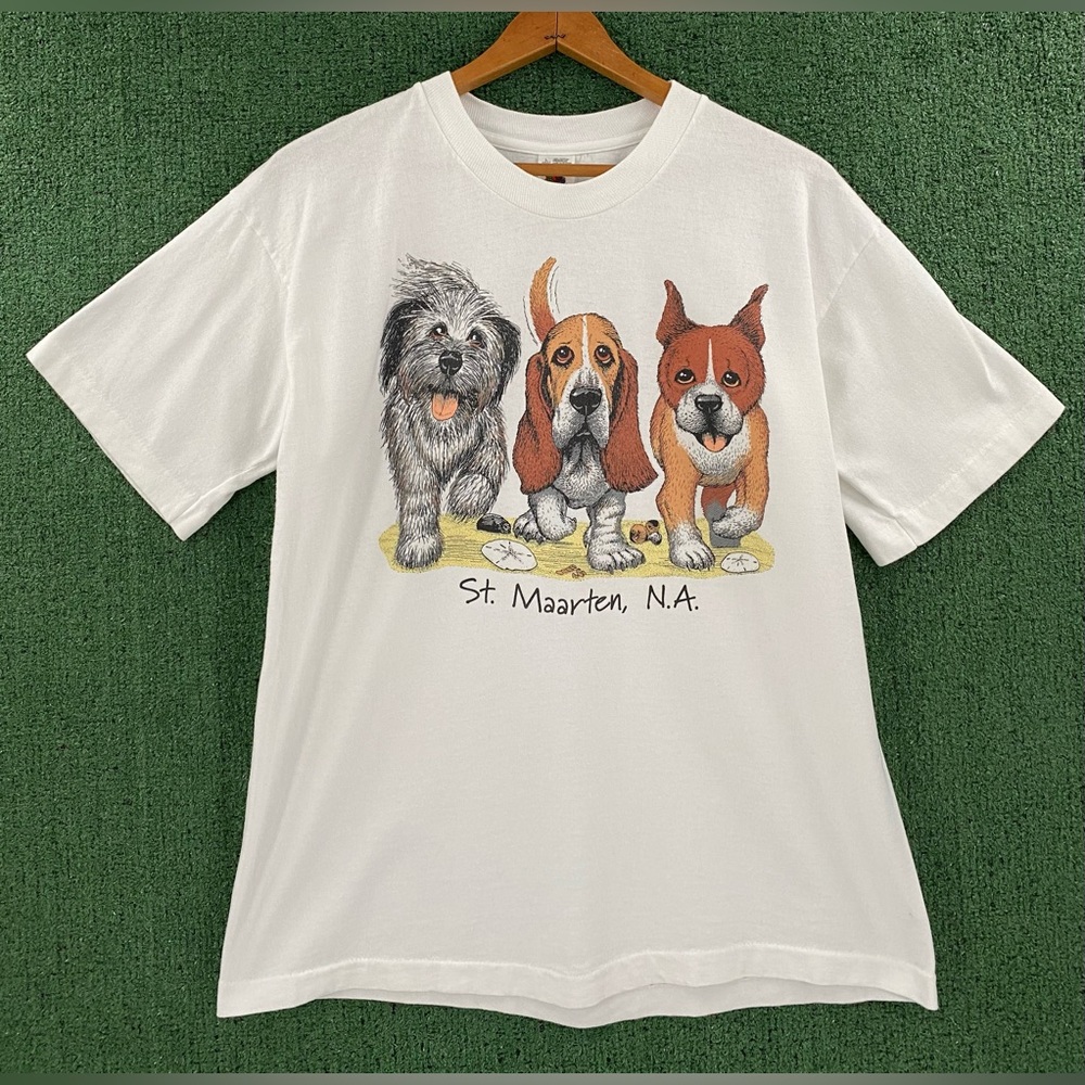 VTG 90’s Sun Your Buns Dogs Butts Double Sided Single Stitch T-shirt Mens Medium